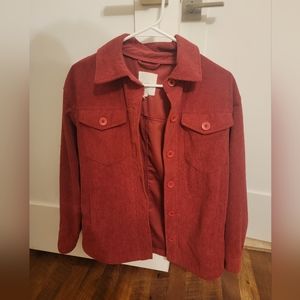 Avec Les Filles Raspberry Pink Corduroy Shacket